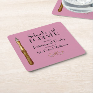 Dessous-de-verre Carré En Papier La retraite des enseignants Vintages à jamais à l'