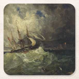 Dessous-de-verre Carré En Papier La Tempête - Félix Ziem