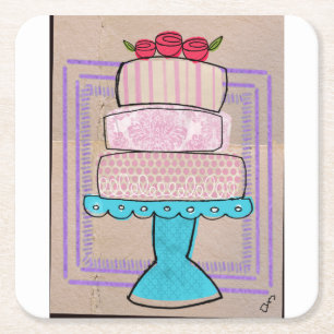 Dessous-de-verre Carré En Papier La Tour Pastel à Motifs