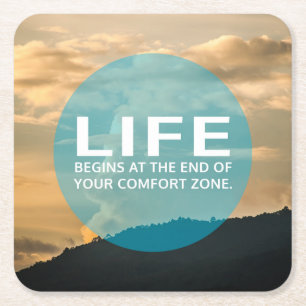 Dessous-de-verre Carré En Papier La vie commence