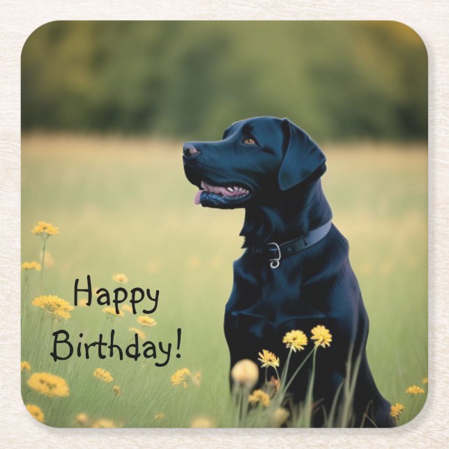 Dessous-de-verre Carré En Papier Laboratoire noir (Devant)