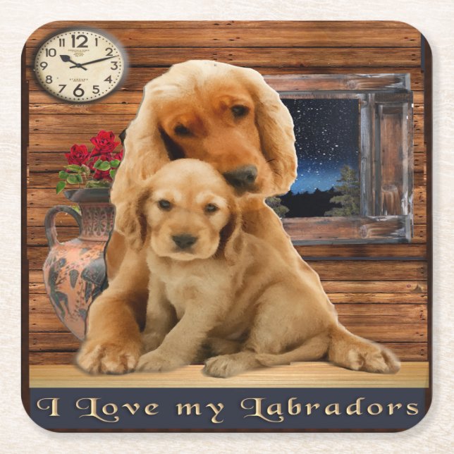 Dessous-de-verre Carré En Papier Labrador Retriever (Devant)