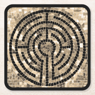 Dessous-de-verre Carré En Papier LABYRINTH V Dessous de verre papier Carré - Noir
