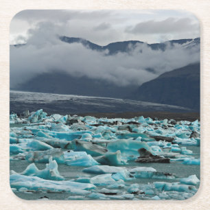 Dessous-de-verre Carré En Papier Lac glaciaire Jokulsarlon - Islande