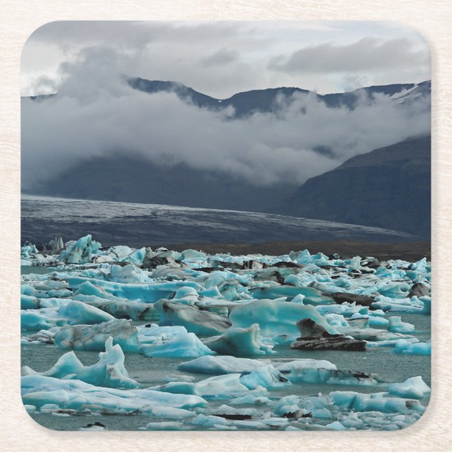 Dessous-de-verre Carré En Papier Lac glaciaire Jokulsarlon - Islande (Devant)