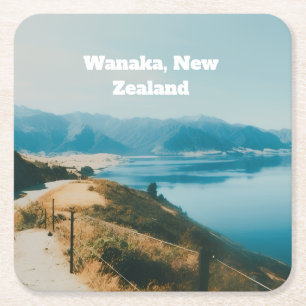 Dessous-de-verre Carré En Papier Lac Wanaka, Île du Sud, Nouvelle-Zélande