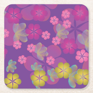 Dessous-de-verre Carré En Papier Lacy Lotus Purple