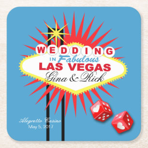 Dessous-de-verre Carré En Papier L'Affiche de bienvenue   de Las Vegas CHOISISSENT