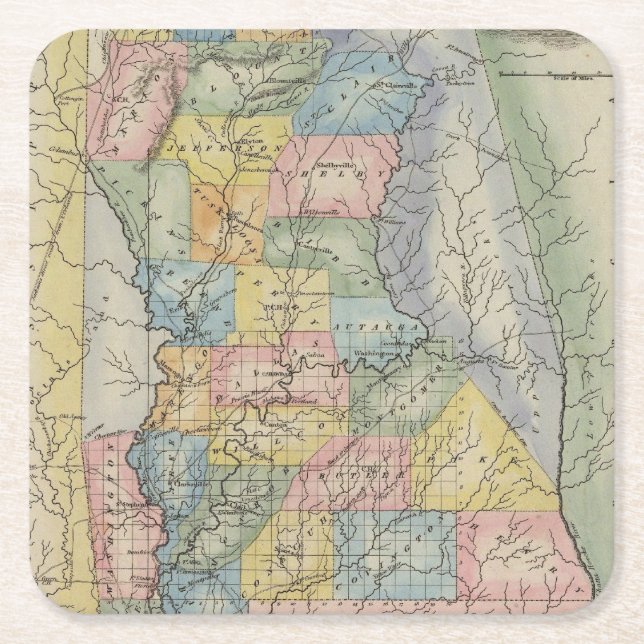 Dessous-de-verre Carré En Papier L'Alabama 2 (Devant)