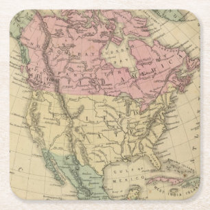 Dessous-de-verre Carré En Papier L'Amérique du Nord 6