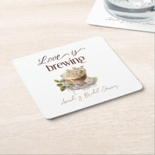 Dessous-de-verre Carré En Papier L'amour bohème se prépare : Brunch de baby shower