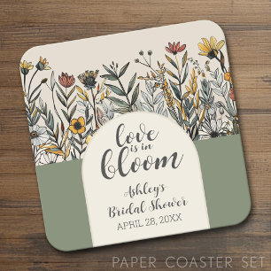 Dessous-de-verre Carré En Papier L'amour est en fleurs - Réception de mariage Bohèm