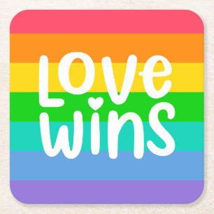 Dessous-de-verre Carré En Papier L'amour gagne