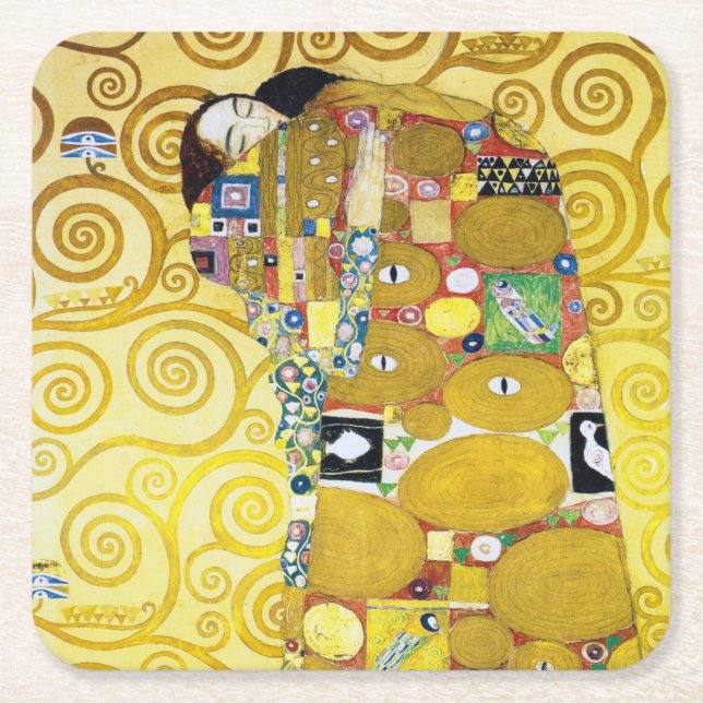 Dessous-de-verre Carré En Papier L'arbre de vie (détail), Klimt (Devant)
