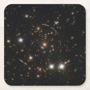 Dessous-de-verre Carré En Papier L'Arc Sunburst Dans Un Gros Cluster Galaxy