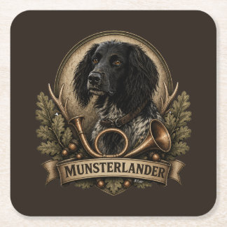 Dessous-de-verre Carré En Papier  Large Munsterlander (logo) 