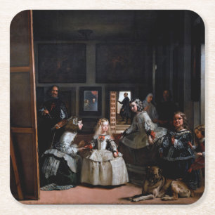 Dessous-de-verre Carré En Papier Las Meninas, Les servantes d'honneur, Diego Velazq