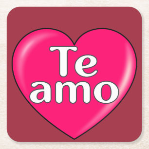 Dessous-de-verre Carré En Papier Latin - Je vous aime