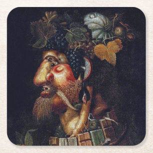 Dessous-de-verre Carré En Papier L'automne, Arcimboldo