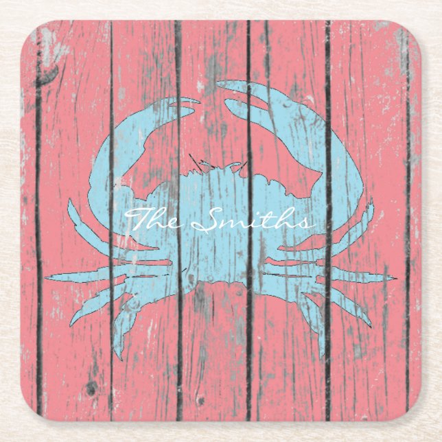 Dessous-de-verre Carré En Papier Le crabe bleu personnalisent (Devant)