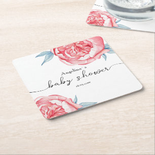 Dessous-de-verre Carré En Papier Le Dessous de verre de papier Baby shower
