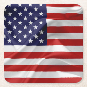 Dessous-de-verre Carré En Papier Le drapeau des États-Unis d'Amérique