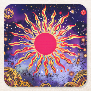 Dessous-de-verre Carré En Papier "Le feu de la danse du Cosmos" Le Soleil