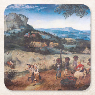 Dessous-de-verre Carré En Papier Le Haymaking, Pieter Bruegel