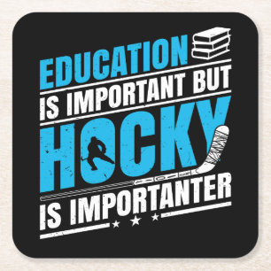 Dessous-de-verre Carré En Papier Le hockey amusant est important