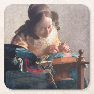 Dessous-de-verre Carré En Papier Le Lacemaker, Johannes Vermeer, 1669-1670
