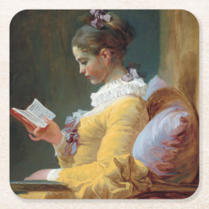 Dessous-de-verre Carré En Papier Le lecteur, Fragonard