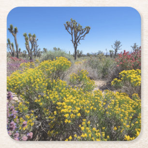Dessous-de-verre Carré En Papier Le Parc National De Joshua Tree En Fleur
