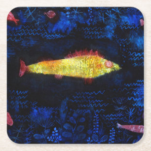 Dessous-de-verre Carré En Papier Le poisson rouge, Paul Klee