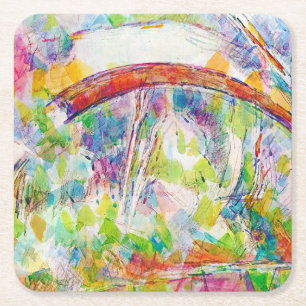 Dessous-de-verre Carré En Papier Le pont, Paul Cezanne