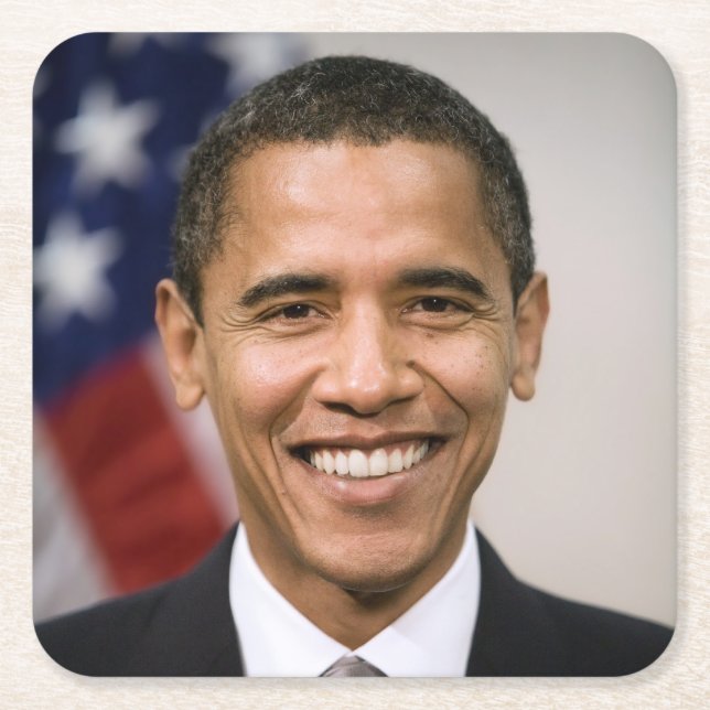 Dessous-de-verre Carré En Papier Le président américain élu Barack Obama (Devant)