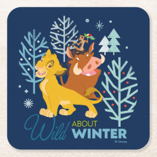 Dessous-de-verre Carré En Papier Le Roi Lion L'hiver sauvage