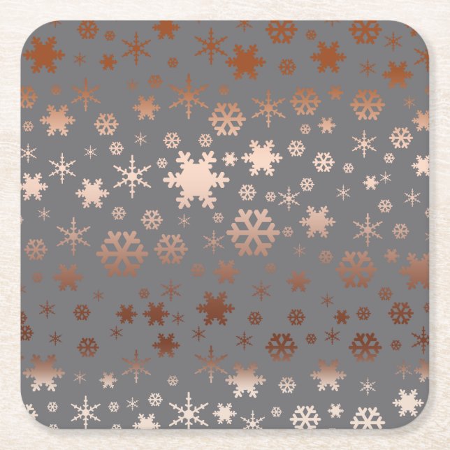 Dessous-de-verre Carré En Papier L'Élégant Snowflake (Devant)
