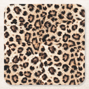 Dessous-de-verre Carré En Papier Leopard Design Motif : Wild Elegance.