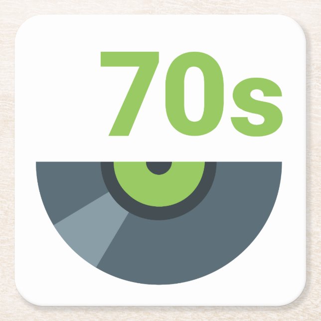 Dessous-de-verre Carré En Papier les années 70 Rock Record des années 1970 (Devant)