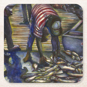 Dessous-de-verre Carré En Papier Les bénédictions de samedi, île de Harbour