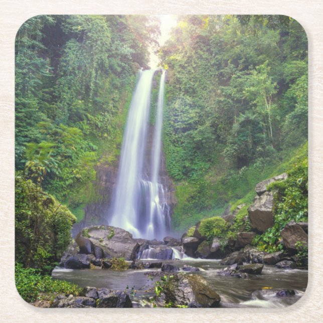 Dessous-de-verre Carré En Papier Les cascades | Bali, Indonésie (Devant)