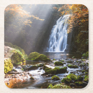 Dessous-de-verre Carré En Papier Les cascades Gleno, Irlande du Nord