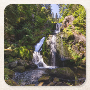 Dessous-de-verre Carré En Papier Les cascades Triberger Wasserfälle, Allemagne