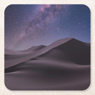 Dessous-de-verre Carré En Papier Les déserts   Lait Way Starry Sky Sand Dune Dubai
