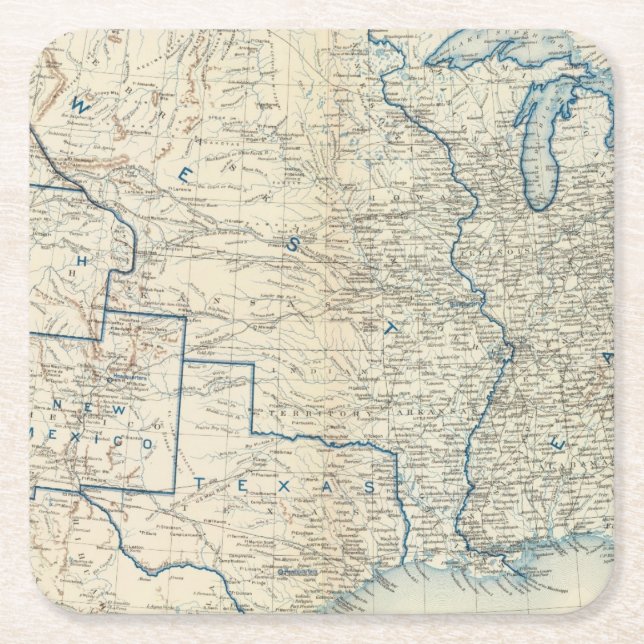 Dessous-de-verre Carré En Papier Les Etats-Unis en décembre 1860 (Devant)