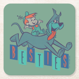 Dessous-de-verre Carré En Papier Les Jetsons   Elroy & Astro Besties