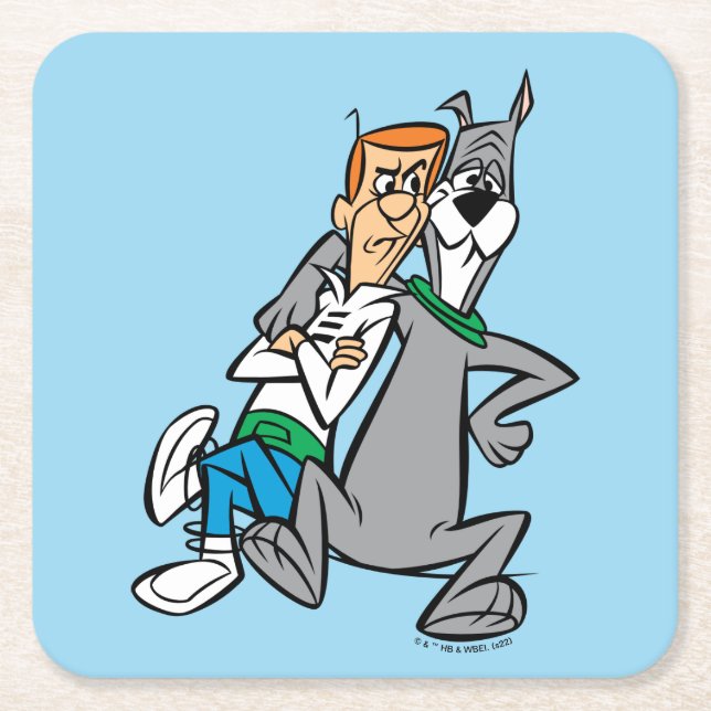 Dessous-de-verre Carré En Papier Les Jetsons | George & Astro Buddies (Devant)