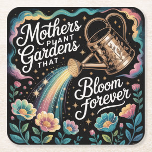 Dessous-de-verre Carré En Papier Les mères plantent des jardins qui fleurissent à j