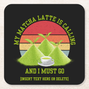 Dessous-de-verre Carré En Papier Les Montagnes MATCHA Amusantes Appelent Latte Drin
