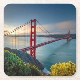 Dessous-de-verre Carré En Papier Les monuments   Golden Gate San Francisco